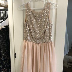 Beaded Sparkly Pink Party Dress